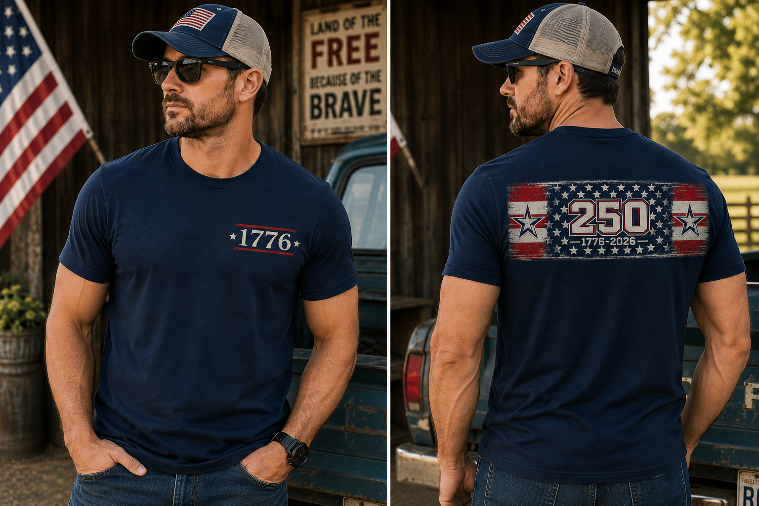 250 Years American Distressed Stars Stripes