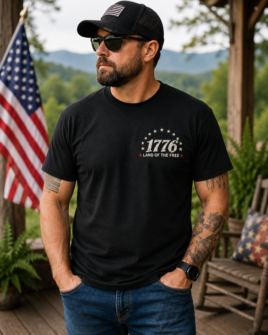 1776 Land of the Free Because of the Brave Shirt