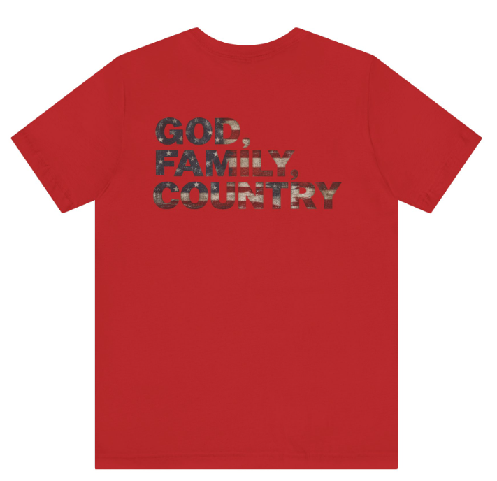 God Family Country Distressed American Flag Shirt