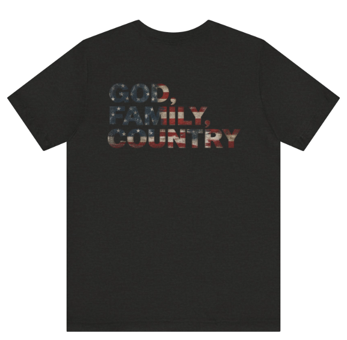 God Family Country Distressed American Flag Shirt