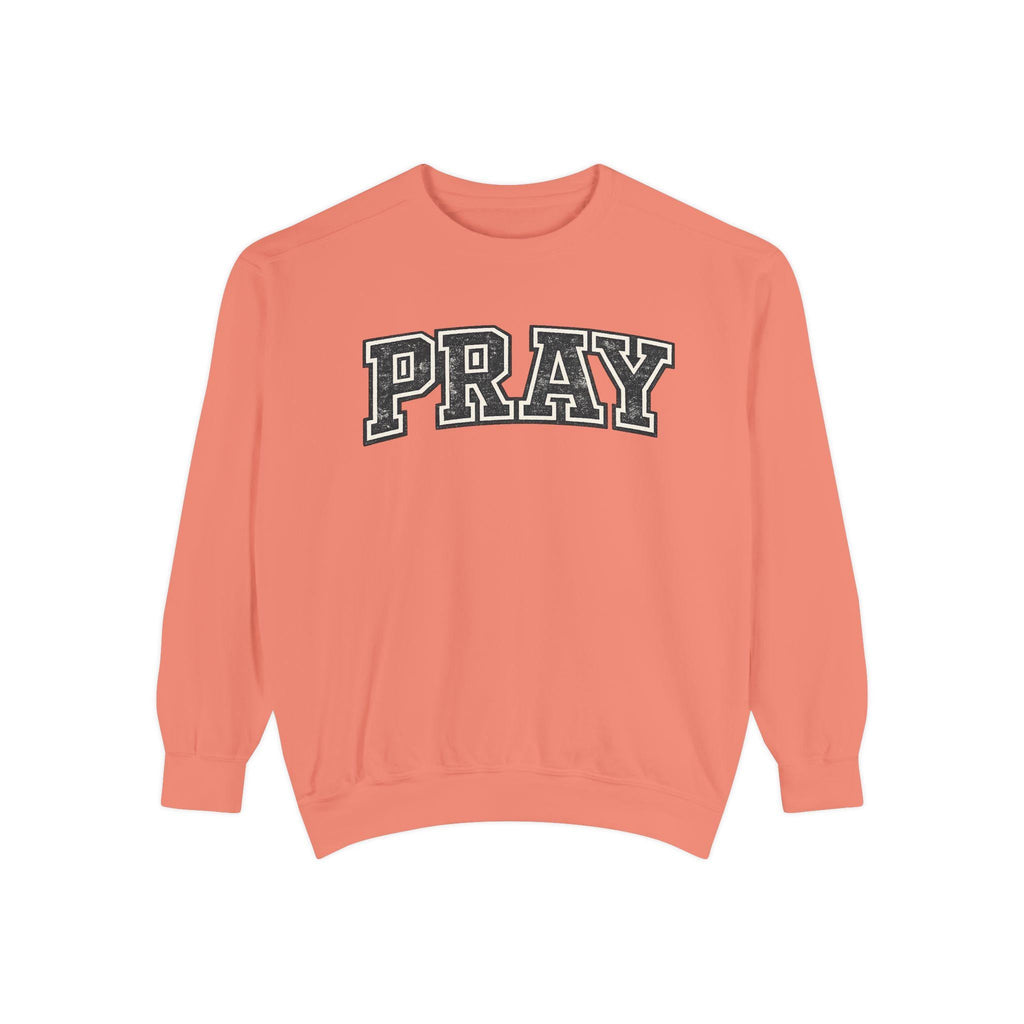 PRAY Sweatshirt: Distressed Vintage Christian Faith Apparel