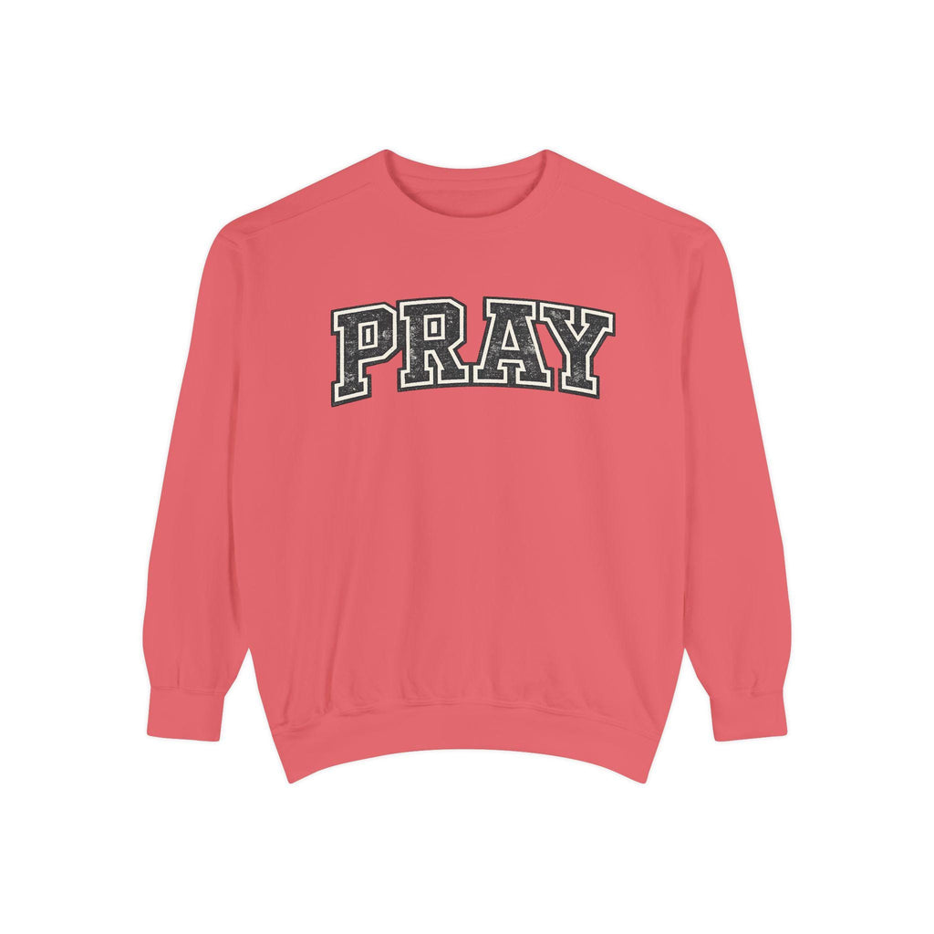 PRAY Sweatshirt: Distressed Vintage Christian Faith Apparel