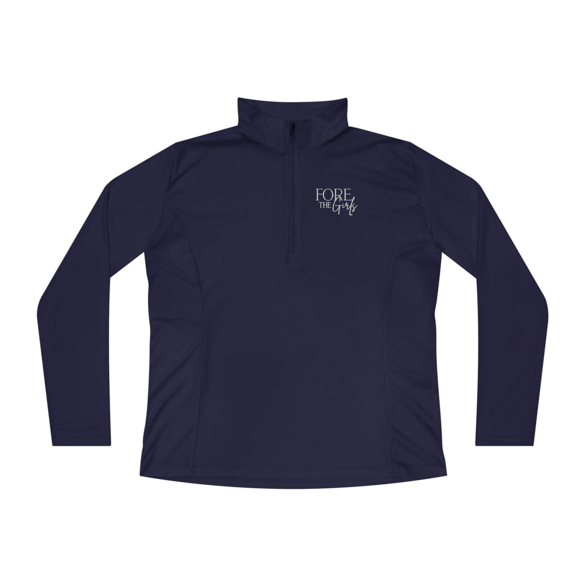 FORE The Girls Embroidered Quarter-Zip Pullover