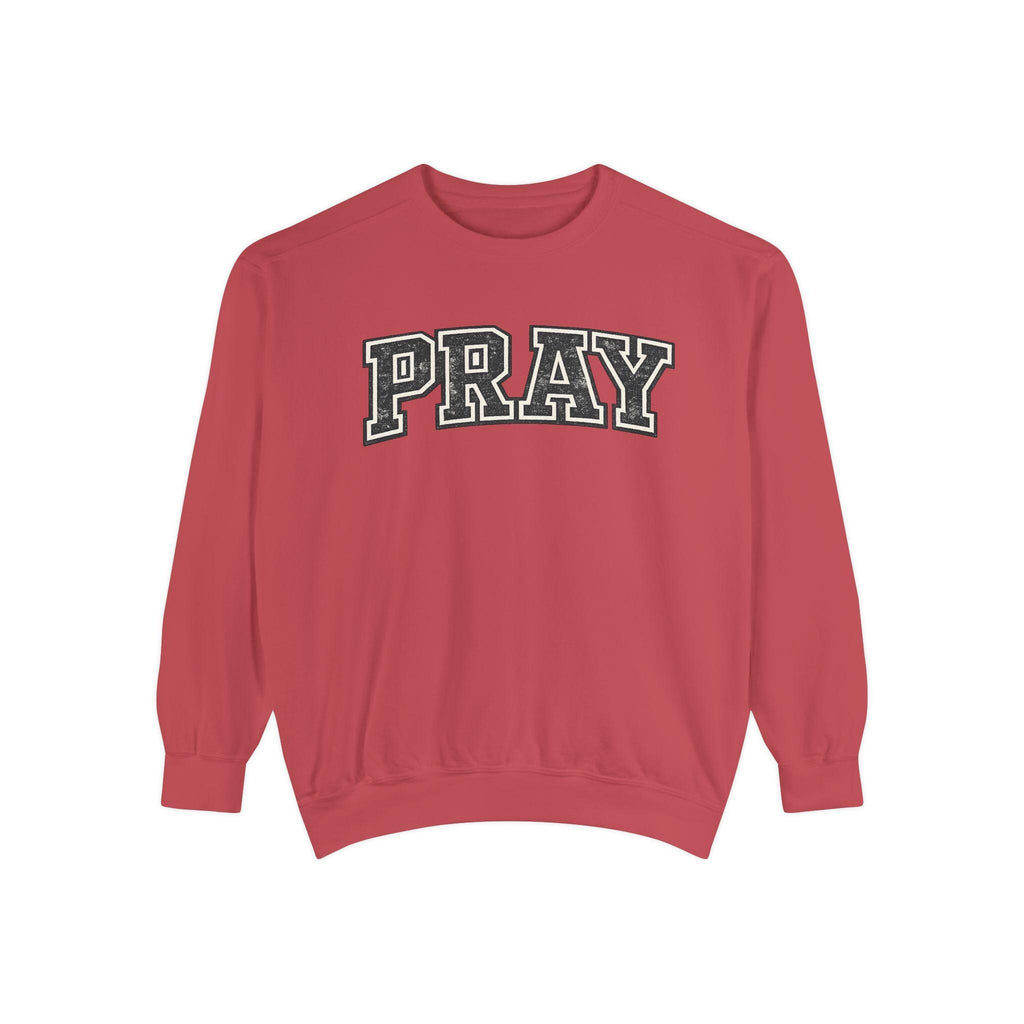 PRAY Sweatshirt: Distressed Vintage Christian Faith Apparel