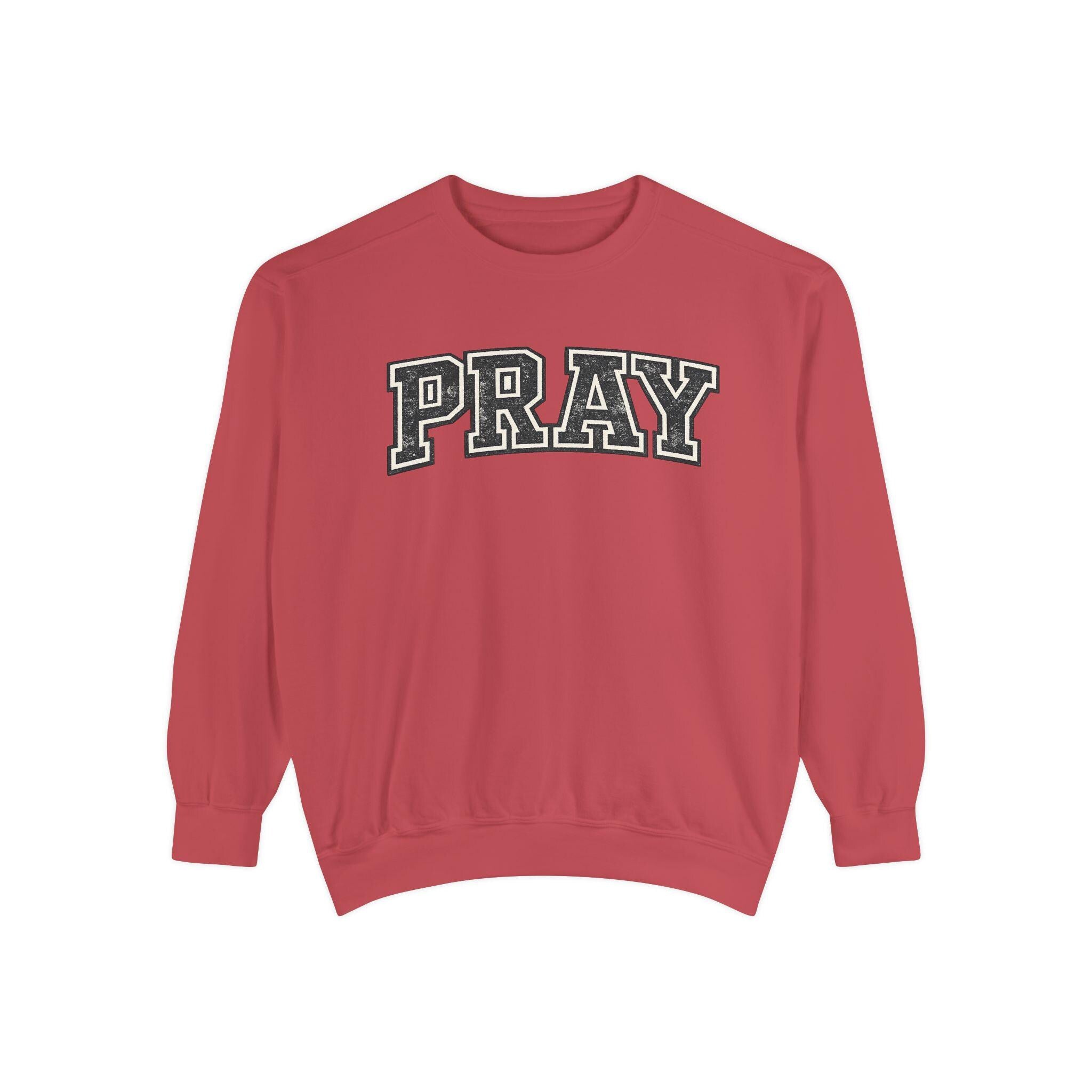 PRAY Sweatshirt: Distressed Vintage Christian Faith Apparel