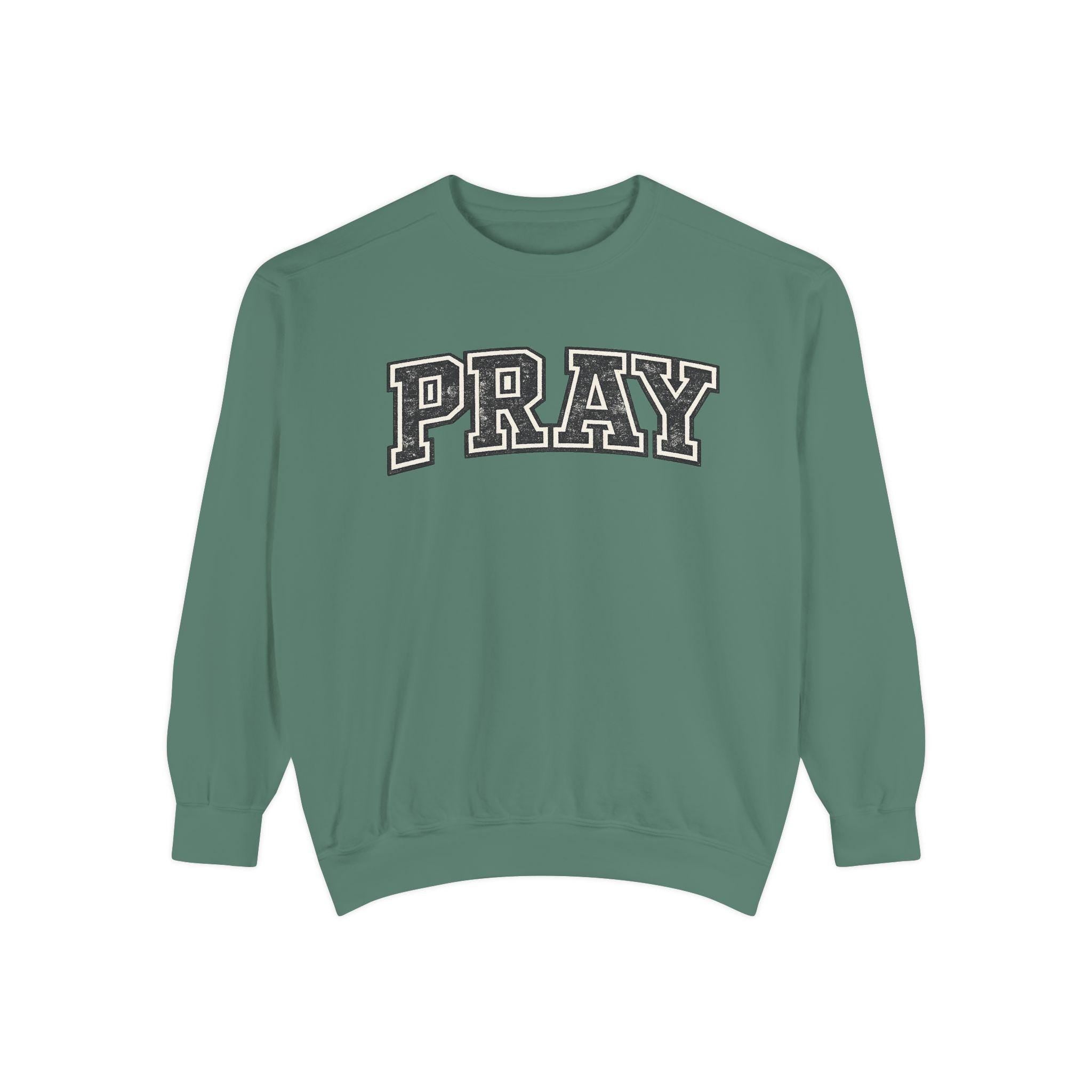PRAY Sweatshirt: Distressed Vintage Christian Faith Apparel
