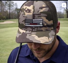 American Flag Golf Trucker Hat