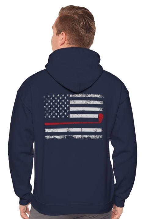 Thin Red Line American Flag Hoodie