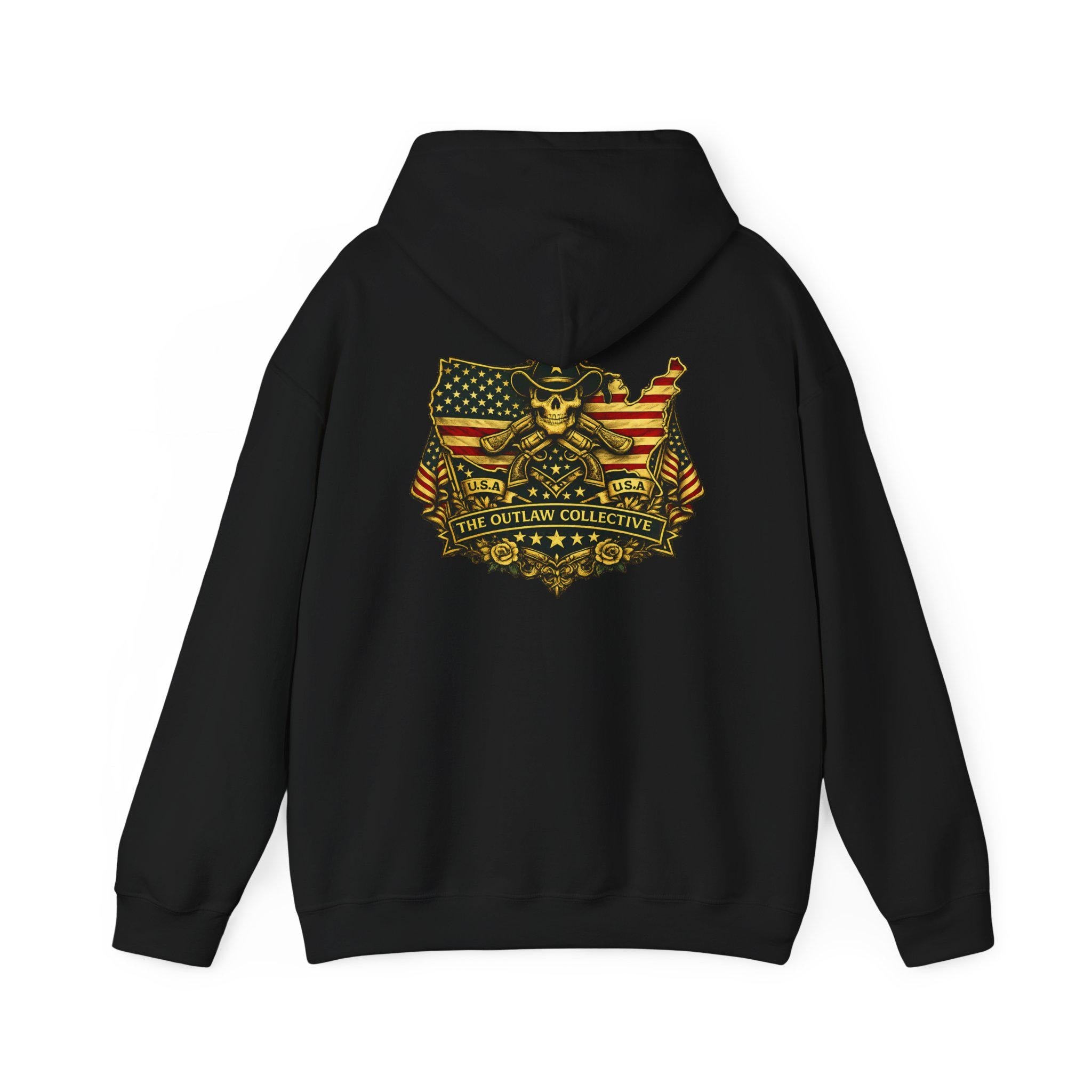 Outlaw Skull & American Flag Hoodie