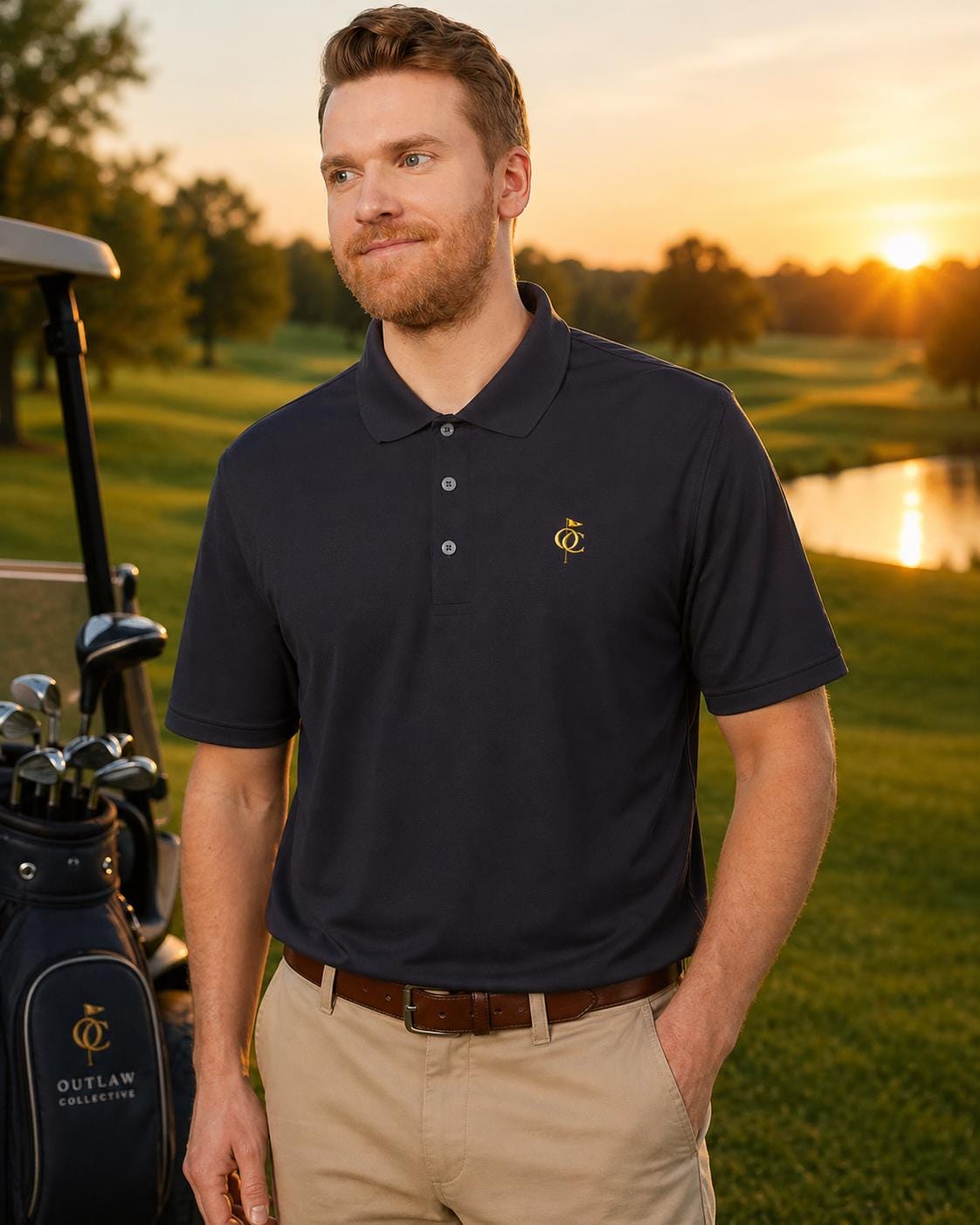 Gold Golf Monogram Polo