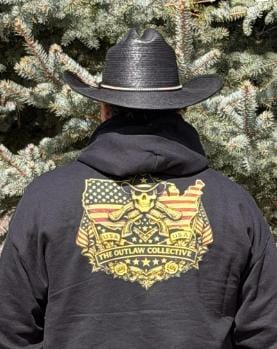 Outlaw Skull & American Flag Hoodie