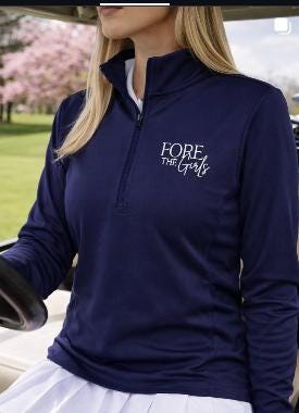 FORE The Girls Embroidered Quarter-Zip Pullover