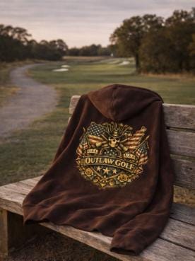 Outlaw Golf American Flag Skull Hoodie