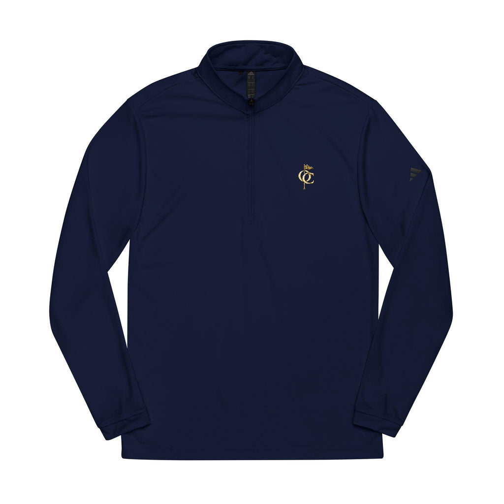 Gold Golf Monogram Logo Quarter-Zip Pullover