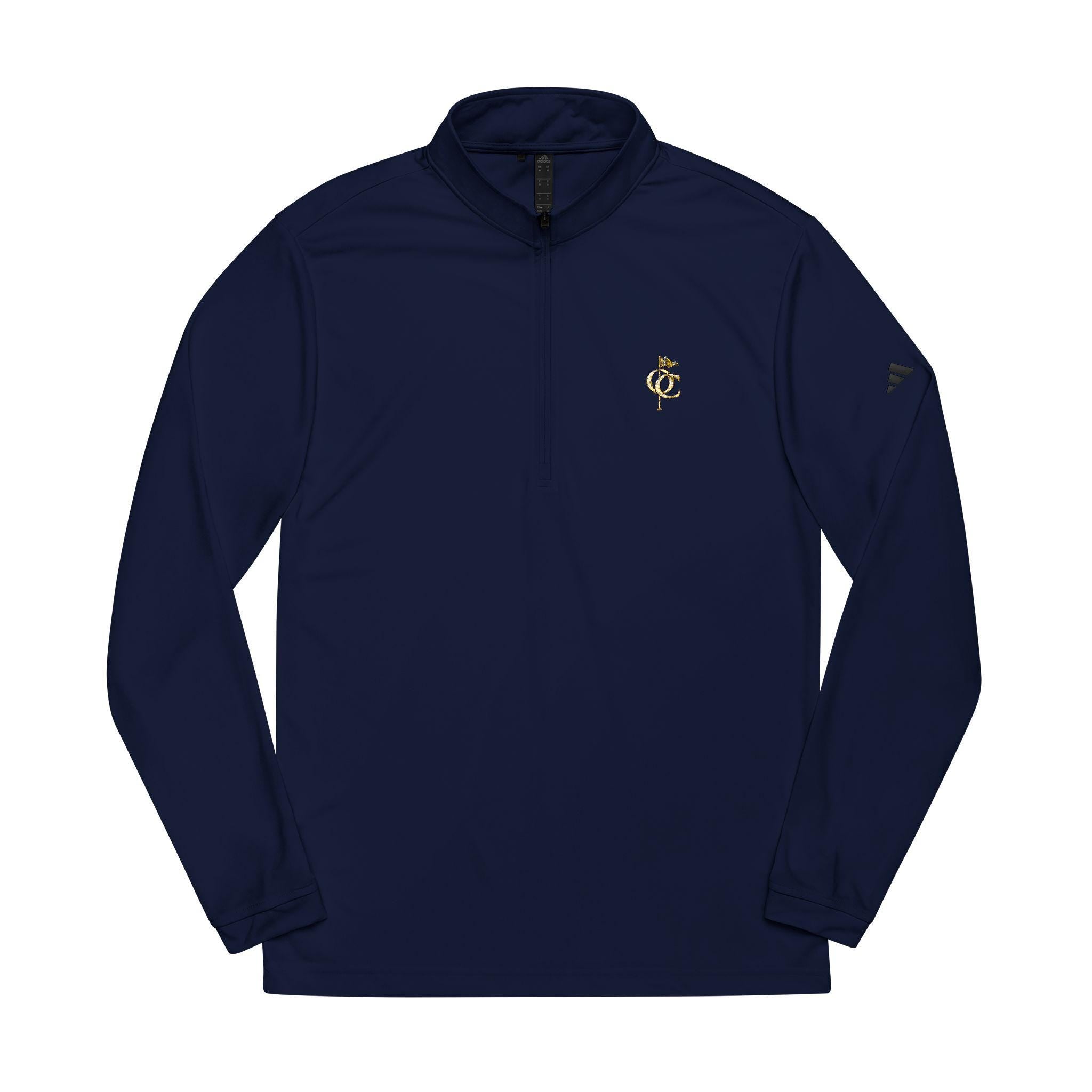 Gold Golf Monogram Logo Quarter-Zip Pullover