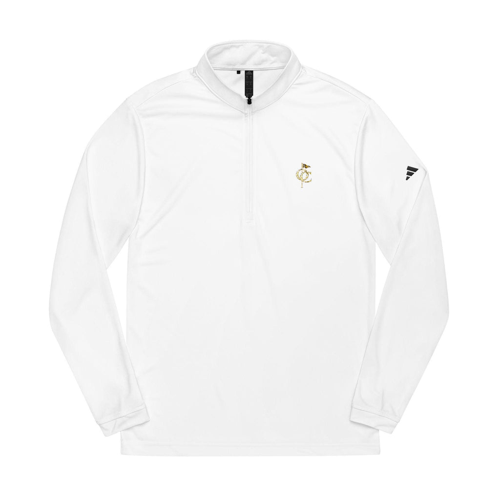 Gold Golf Monogram Logo Quarter-Zip Pullover