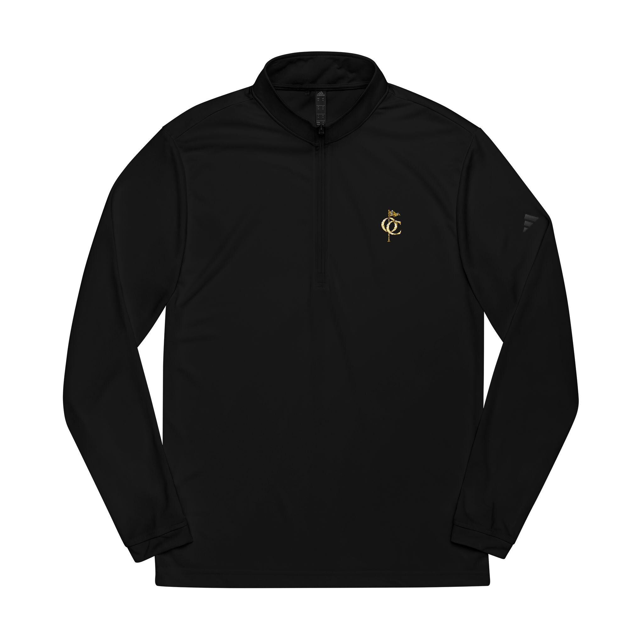 Gold Golf Monogram Logo Quarter-Zip Pullover